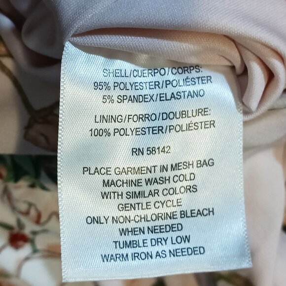 London Times Light Pink Floral Sleeveless Cropped Jersey Jumpsuit Size 6 - Picture 10 of 16